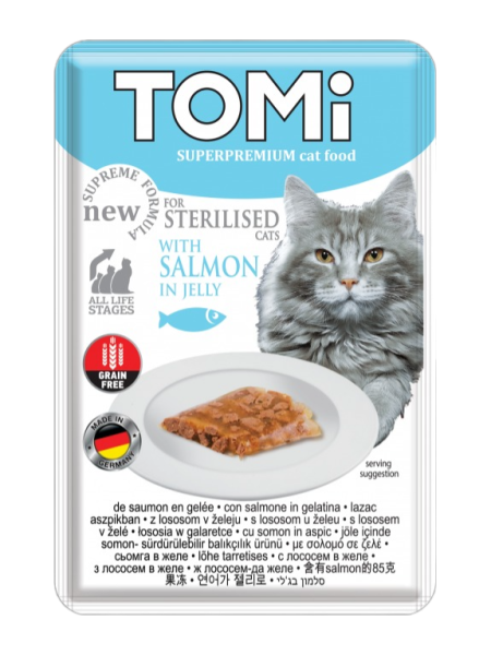 Tomi Kedi Kısırlaştırılmış Somon Ve Yumurta Tahılsız Pouch Mama 85gr