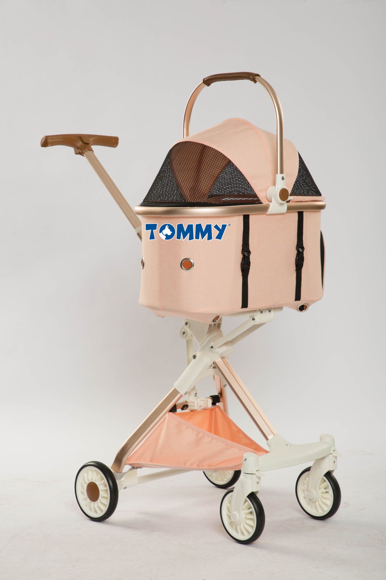 Tommy Evcil Hayvan Arabası Gold Pembe 83*48.5* 110cm Max 10kg