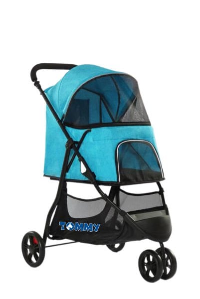 Tommy Evcil Hayvan Arabası Turkuaz 74.5*52.2*98cm Max 15kg