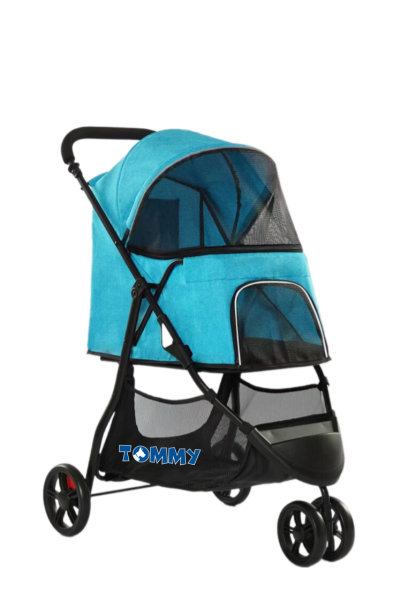 Tommy Evcil Hayvan Arabası Turkuaz 74.5*52.2*98cm Max 15kg