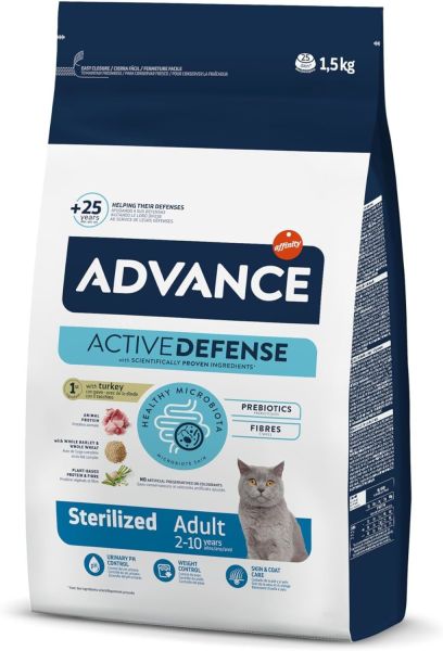 Advance Sterilized Hindili Kısırlaştırılmış Kedi Maması 1,5 Kg (SKT: 24.07.2025) – Özel İndirimli
