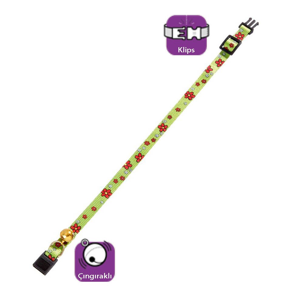 Karlıe Kedi Tasması Çıng. 30cm Yeşil