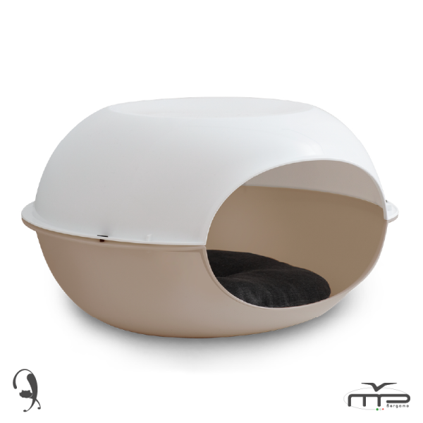 Mp Luna Beyaz-kahverengi Kedi Evi 57*38*31cm