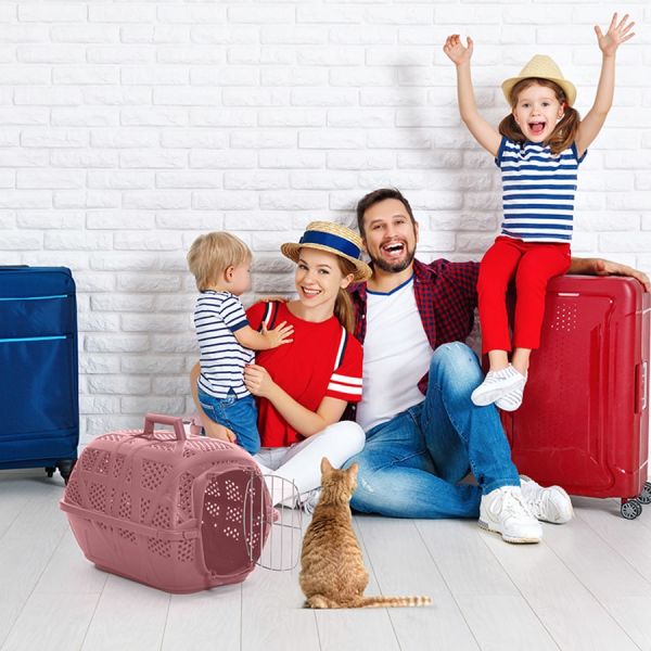 Imac Carry Sport Metal Kapılı Evcil Hayvan Taşıma Çantası Pembe 48,5x34x32cm