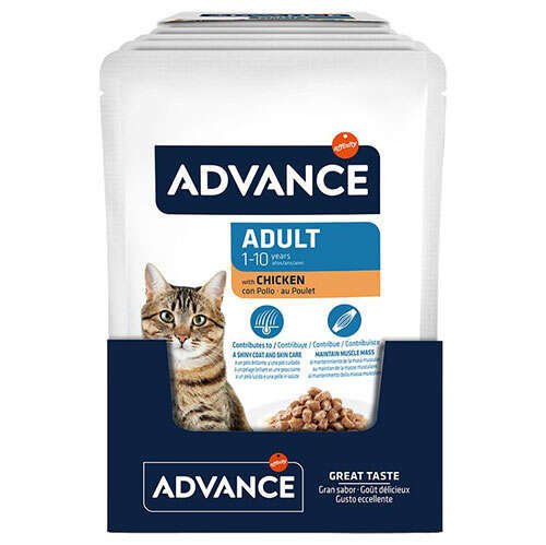 Advance Adult Chicken Tavuk Etli Kedi Yaş Maması 85 Gr x 12 Adet
