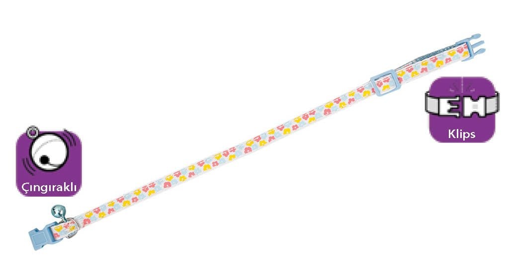 Karlıe Kedi Tasması 20-35 Cm Çiçek Desenli