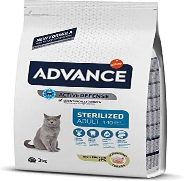 Advance Sterilised Hindi 3 Kg Kısırlaştırılmış Yetişkin Kedi Maması – HASARLI AMBALAJ (Bantlı)