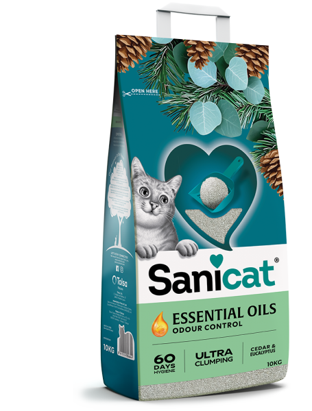 Sanicat Essential Oils Sedir Ve Okaliptus Kokulu Kedi Kumu 10 Kg