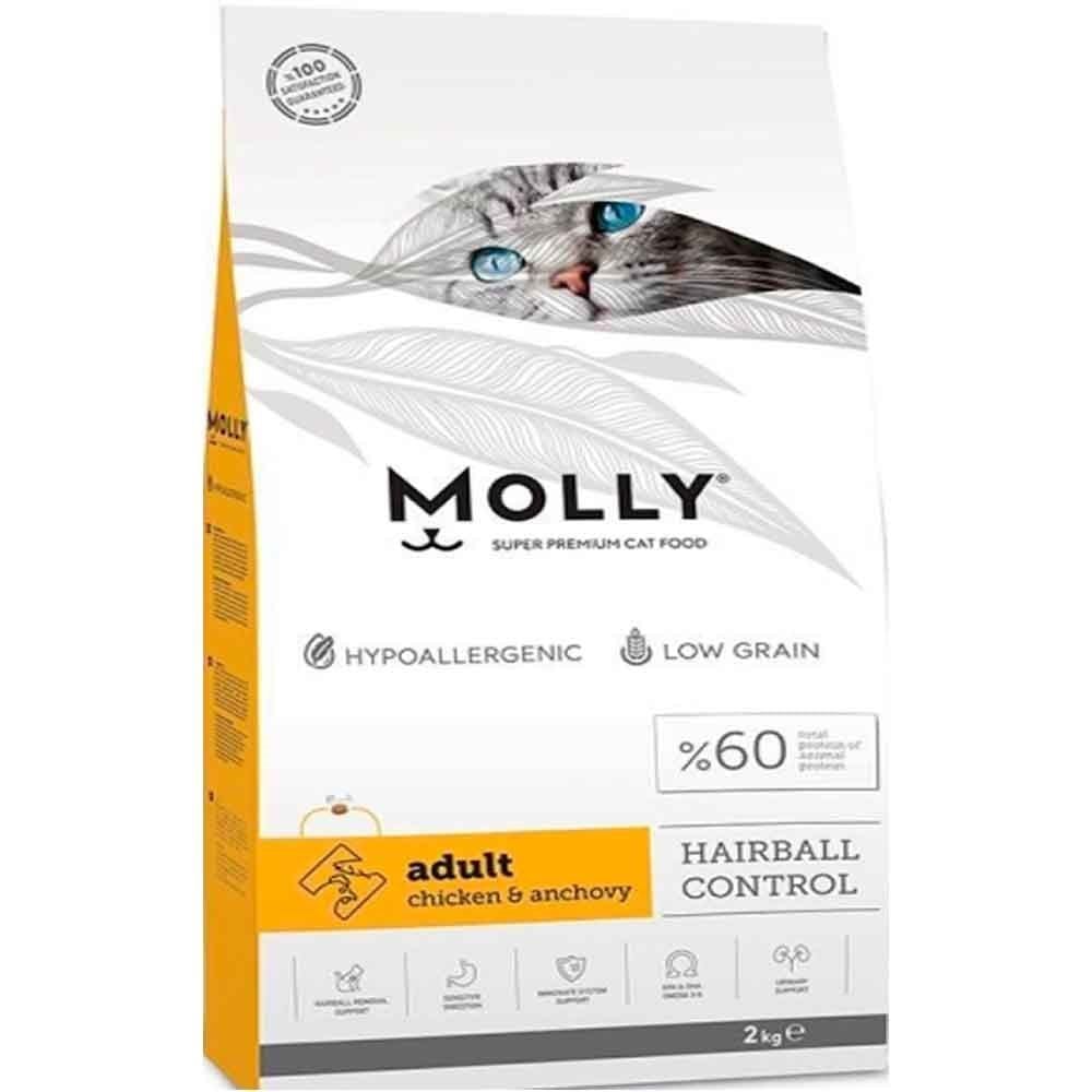 Molly Kedi Maması Tavuklu Hairball 2 Kg + Ödül Maması Hediyeli