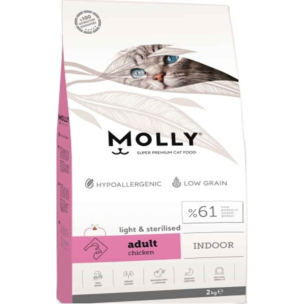 Molly Kısırlaştırılmış Kedi Maması Sterilised Tavuklu 2 Kg + Ödül Maması Hediyeli