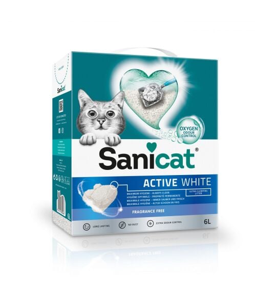 Sanicat Active White Kokusuz Kedi Kumu 6l