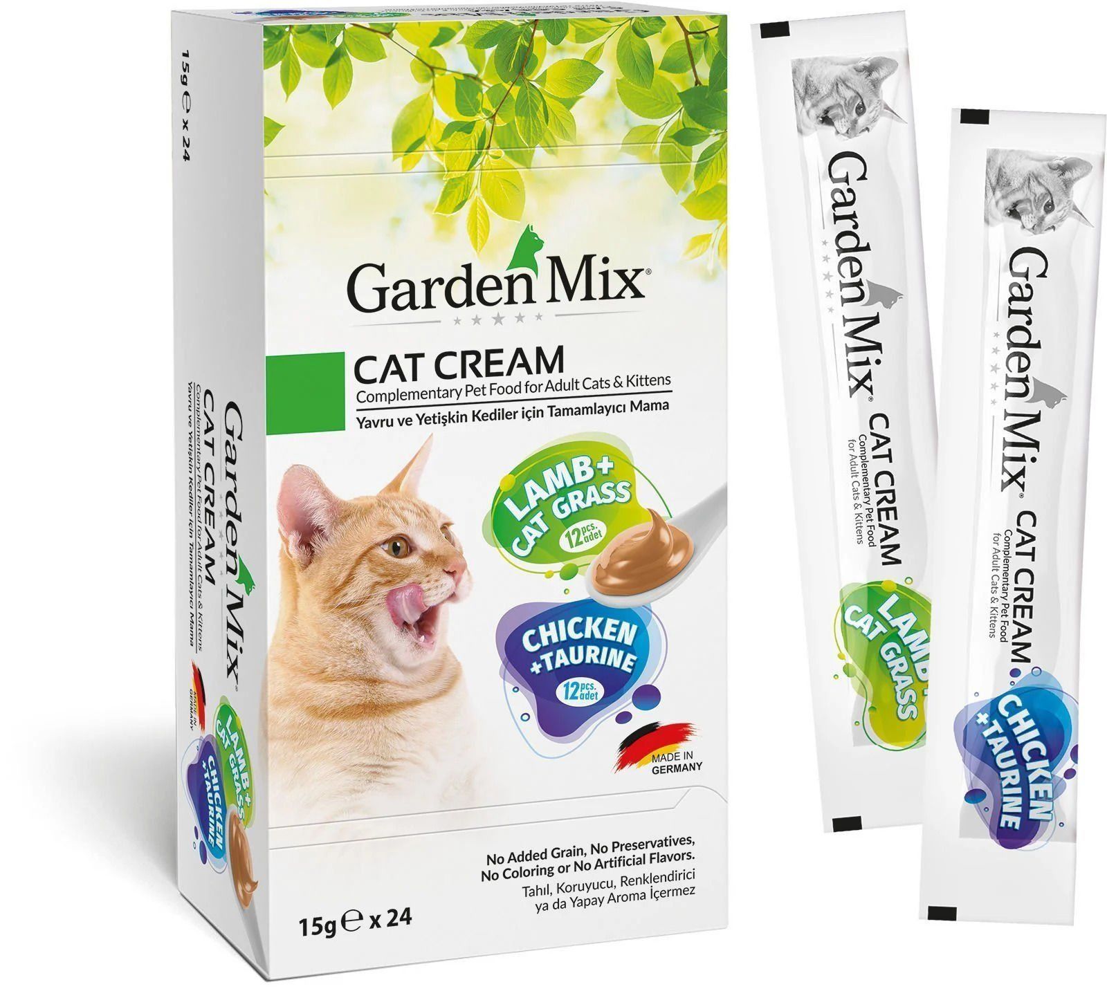 Garden Mix Tavuklu ve Kuzulu Karışık Sıvı Kedi Ödülü 24X15Gr