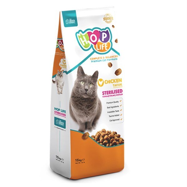 Hop Life Tavuklu Kısırlaştırılmış Kedi Maması 15 Kg